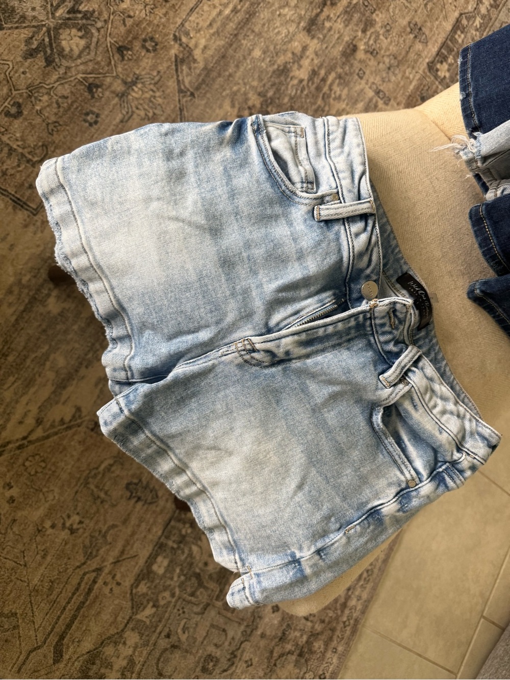 Light Blue Washed Denim Jean Shorts for Women